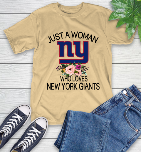 NFL Just A Woman Who Loves New York Giants Football Sports T-Shirt 6