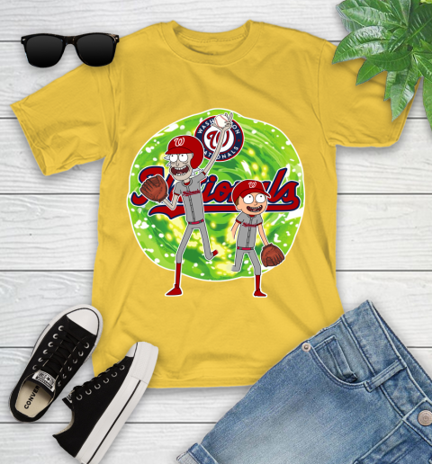 MLB Washington Nationals Rick And Morty Baseball Sports Youth T-Shirt 8