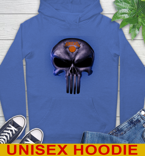 New York Knicks NBA Basketball Punisher Skull Sports Hoodie 9