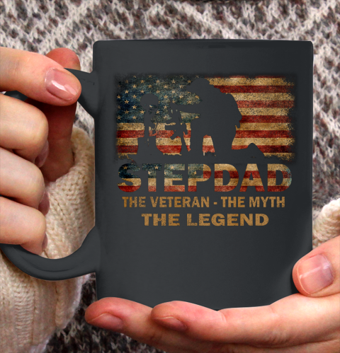 Veteran Shirt Stepdad The Veteran Myth Legend Funny Father s Day Ceramic Mug 11oz