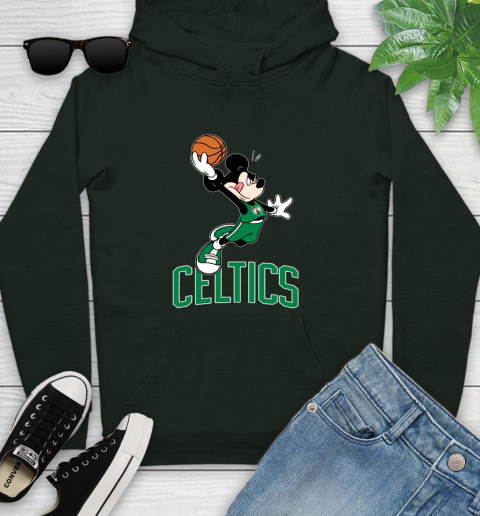 NBA Basketball Boston Celtics Cheerful Mickey Mouse Shirt Youth Hoodie 12
