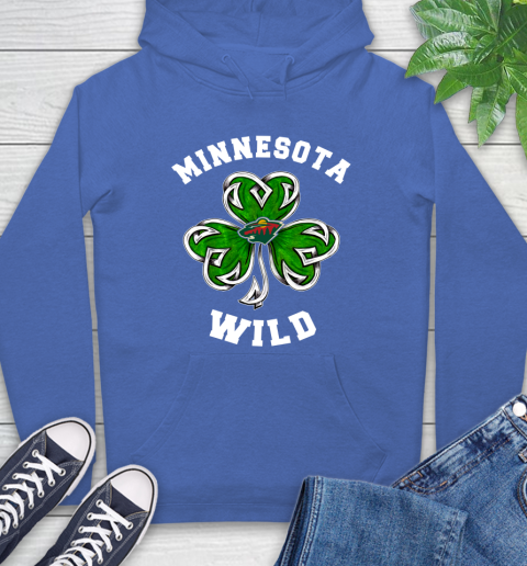 NHL Minnesota Wild Three Leaf Clover St Patrick's Day Hockey Sports Hoodie 9