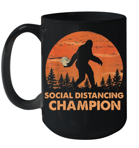 Bigfoot Social Distancing Champion Ceramic Mug 15oz