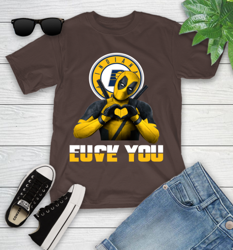 NBA Indiana Pacers Deadpool Love You Fuck You Basketball Sports Youth T-Shirt 7