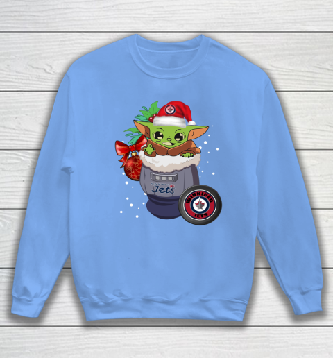 Winnipeg Jets Christmas Baby Yoda Star Wars Funny Happy NHL Sweatshirt 9