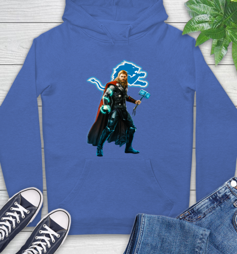 NFL Thor Avengers Endgame Football Detroit Lions Hoodie 9