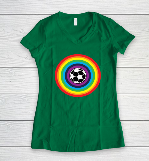Grant Wahl Rainbow Shirt LGBT Rainbow Colours Soccer Football Worldcup 2022 Qatar Women's V-Neck T-Shirt 3