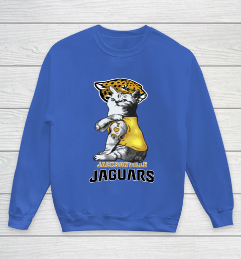 NFL Football My Cat Loves Jacksonville Jaguars Youth Sweatshirt 6