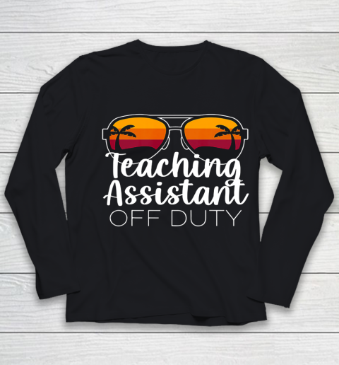 Teaching Assistant Off Duty Sunglasses Beach Sunset Youth Long Sleeve