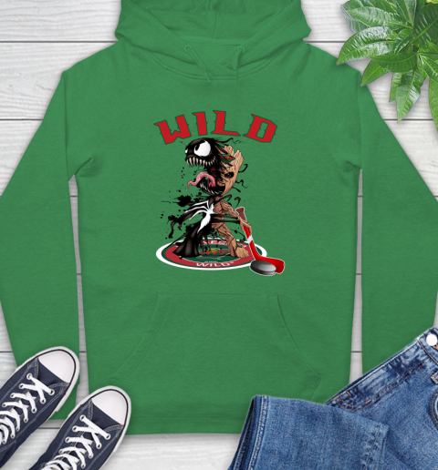 NHL Minnesota Wild Hockey Venom Groot Guardians Of The Galaxy Hoodie 8