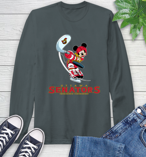 NHL Hockey Ottawa Senators Cheerful Mickey Mouse Shirt Long Sleeve T-Shirt 7