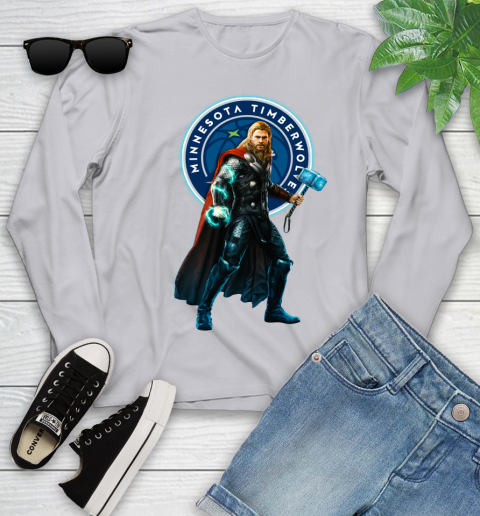 NBA Thor Avengers Endgame Basketball Minnesota Timberwolves Youth Long Sleeve 5