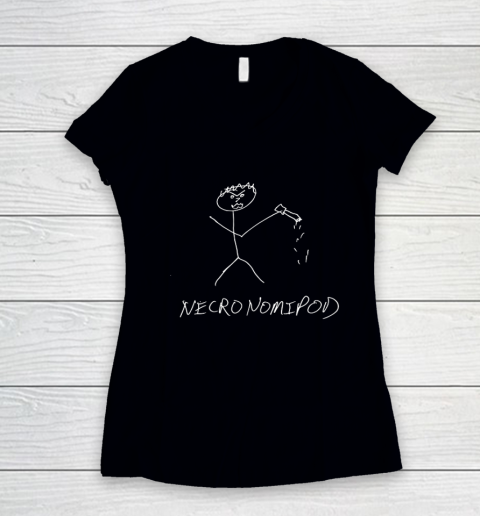 Necronomipod Stick Figure Mike Women's V-Neck T-Shirt