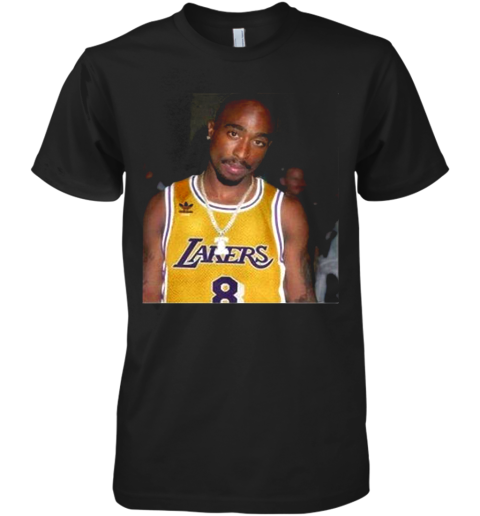 08 Rapper Tupac Shakur Los Angeles Lakers Premium Men's T-Shirt