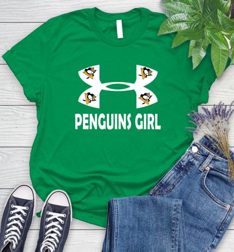 NHL Pittsburgh Penguins Girl Under Armour Hockey Sports Women's T-Shirt 9