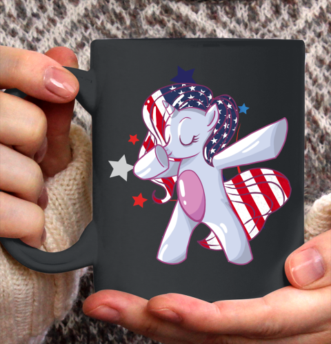 Independence Day Dabbing Unicorn 4th of July Girls American Flag Ceramic Mug 11oz