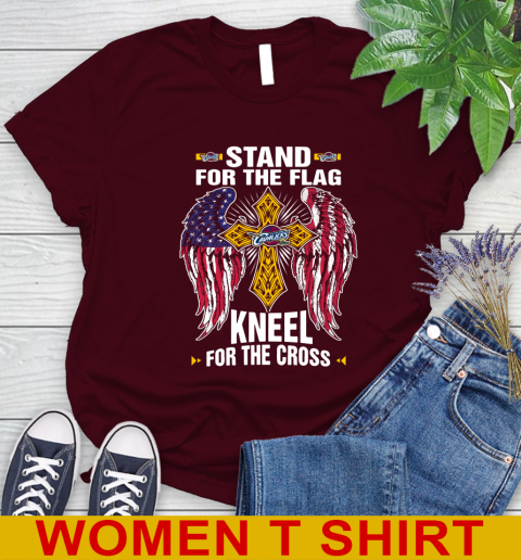NBA Basketball Cleveland Cavaliers Stand For Flag Kneel For The Cross Shirt Women's T-Shirt 6