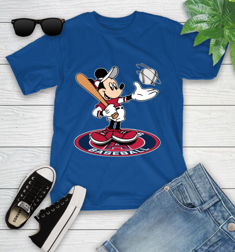 MLB Baseball Los Angeles Angels Cheerful Mickey Disney Shirt Youth T-Shirt 9