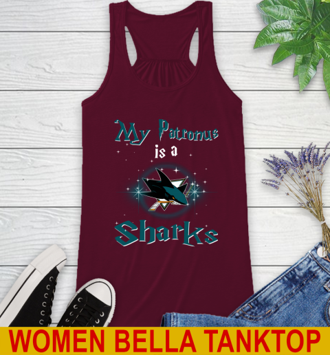 NHL Hockey Harry Potter My Patronus Is A San Jose Sharks Racerback Tank 2