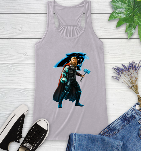 NFL Thor Avengers Endgame Football Carolina Panthers Racerback Tank 5