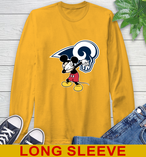 Los Angeles Rams NFL Football Dabbing Mickey Disney Sports Long Sleeve T-Shirt 3
