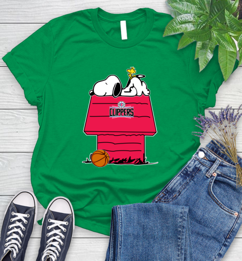 LA Clippers NBA Basketball Snoopy Woodstock The Peanuts Movie Women's T-Shirt 6
