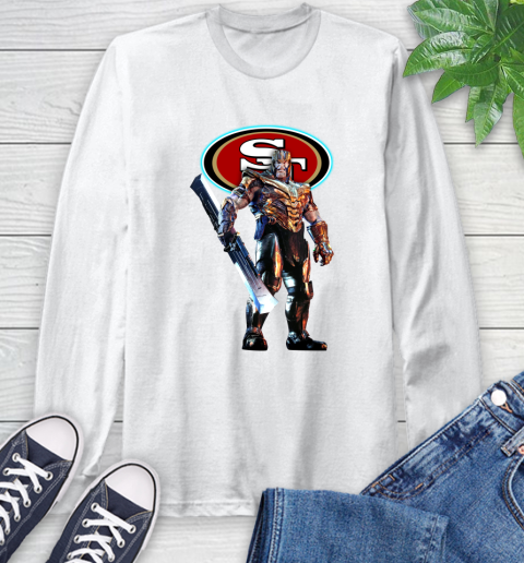 NFL Thanos Gauntlet Avengers Endgame Football San Francisco 49ers Long Sleeve T-Shirt