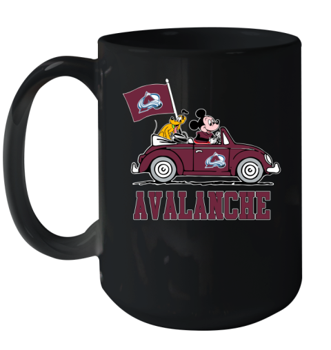 NHL Hockey Colorado Avalanche Pluto Mickey Driving Disney Shirt Ceramic Mug 15oz 2