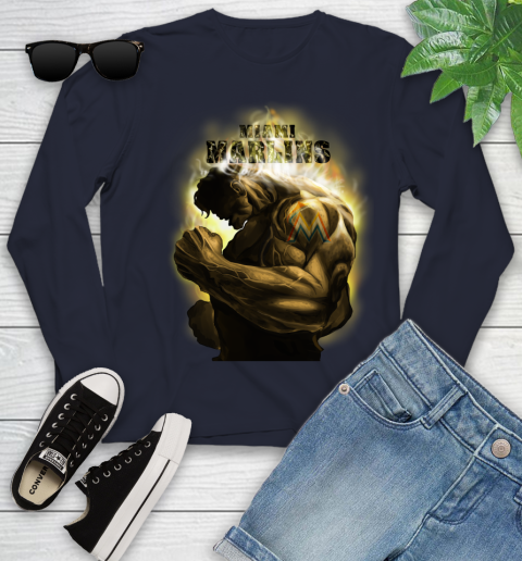 Miami Marlins MLB Baseball Hulk Marvel Avengers Sports Youth Long Sleeve 2