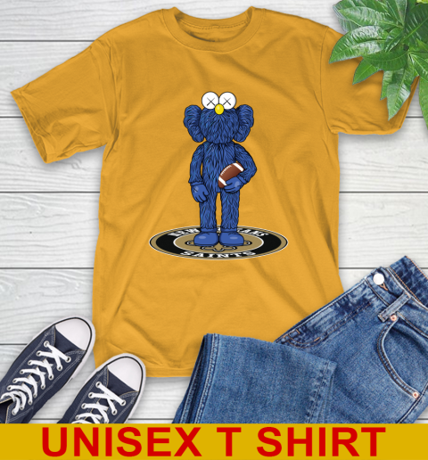 NFL Football New Orleans Saints Kaws Bff Blue Figure Shirt T-Shirt 3