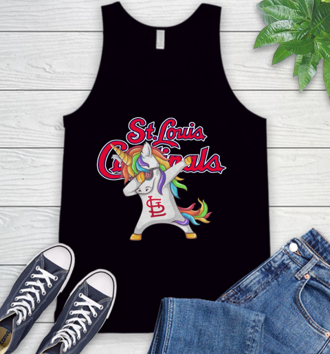 St.Louis Cardinals MLB Baseball Funny Unicorn Dabbing Sports Tank Top 2