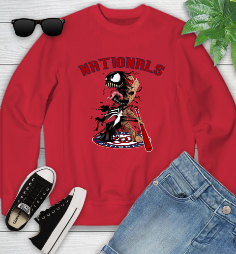 MLB Washington Nationals Baseball Venom Groot Guardians Of The Galaxy Youth Sweatshirt 9