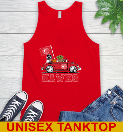 NBA Basketball Atlanta Hawks Darth Vader Baby Yoda Driving Star Wars Shirt Tank Top 6