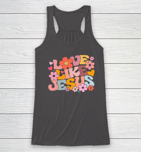 Love Like Jesus Christian Bible Verse Trendy Floral Heart Racerback Tank 6
