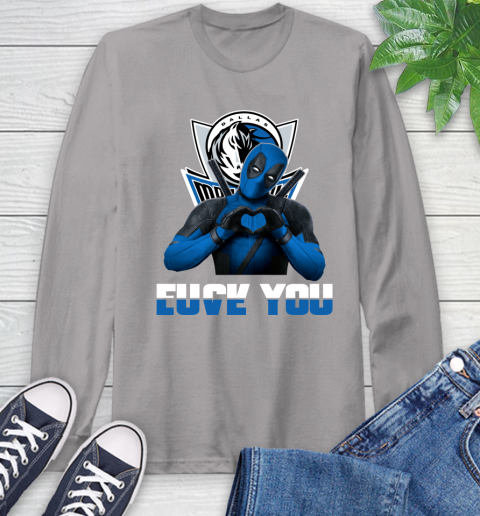 NBA Dallas Mavericks Deadpool Love You Fuck You Basketball Sports Long Sleeve T-Shirt 6