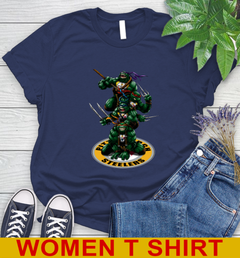 NFL Football Pittsburgh Steelers Teenage Mutant Ninja Turtles Shirt Women's T-Shirt 12