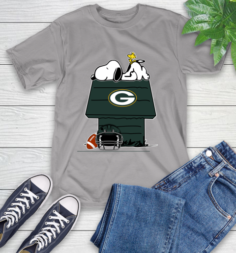 Green Bay Packers NFL Football Snoopy Woodstock The Peanuts Movie T-Shirt - Image 7