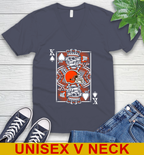 Cleveland Browns NFL Football The King Of Spades Death Cards Shirt V-Neck T-Shirt 7
