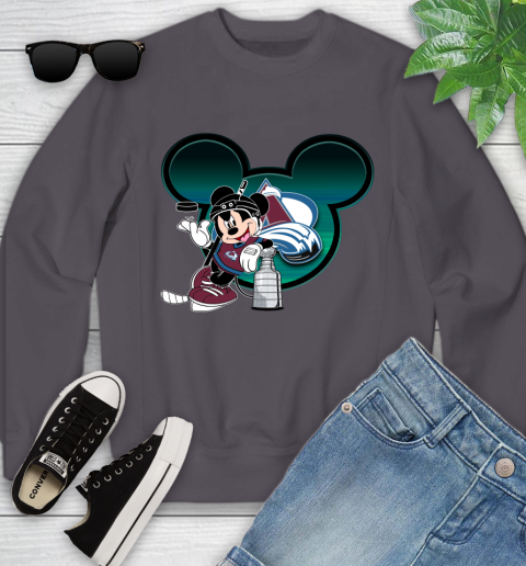 NHL Colorado Avalanche Stanley Cup Mickey Mouse Disney Hockey T Shirt Youth Sweatshirt 6