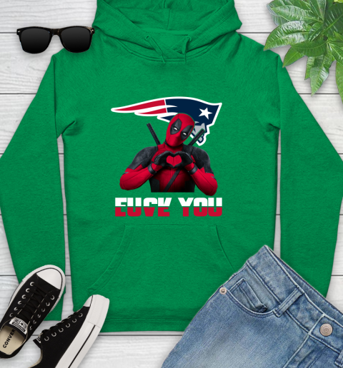 NHL New England Patriots Deadpool Love You Fuck You Football Sports Youth Hoodie 9