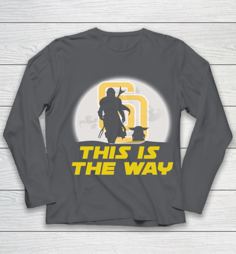 San Diego Padres MLB Baseball Star Wars Yoda And Mandalorian This Is The Way Youth Long Sleeve 6