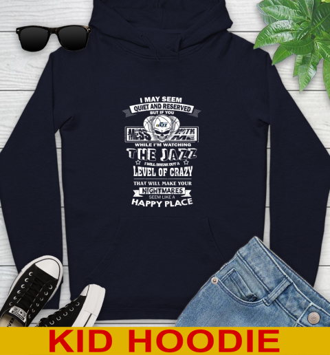 Utah Jazz NBA Basketball If You Mess With Me While I'm Watching My Team Youth Hoodie - Image 4