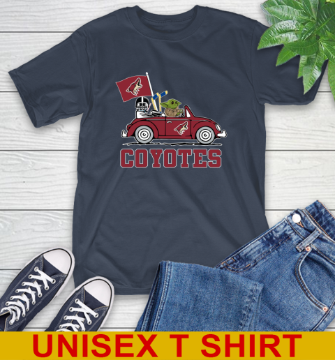 NHL Hockey Arizona Coyotes Darth Vader Baby Yoda Driving Star Wars Shirt T-Shirt 4