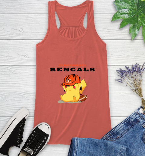 NFL Pikachu Football Sports Cincinnati Bengals Racerback Tank 4