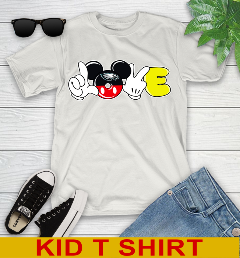 Philadelphia Eagles NFL Football Love Mickey Disney Sports Youth T-Shirt - Image 13