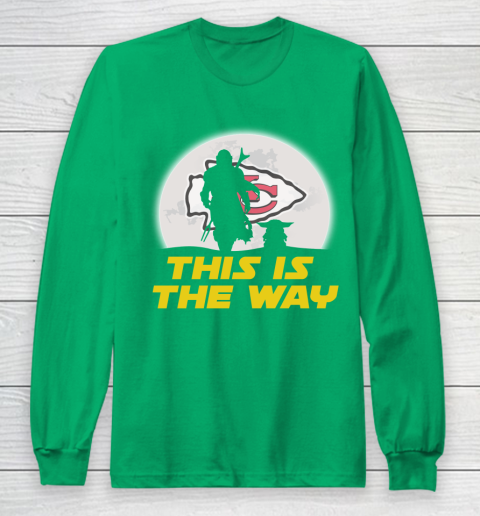 Kansas City Chiefs NFL Football Star Wars Yoda And Mandalorian This Is The Way Long Sleeve T-Shirt 4