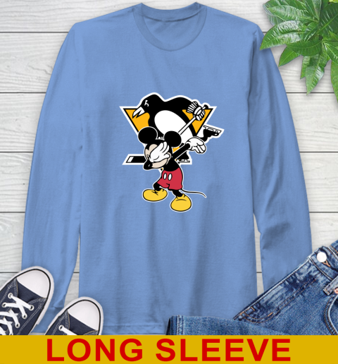 Pittsburgh Penguins NHL Hockey Dabbing Mickey Disney Sports Long Sleeve T-Shirt 11