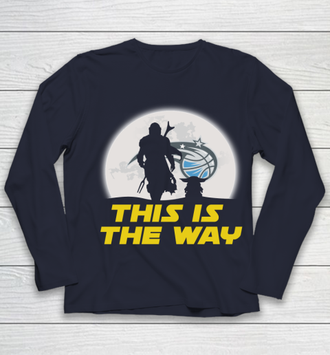 Orlando Magic NBA Basketball Star Wars Yoda And Mandalorian This Is The Way Youth Long Sleeve 2