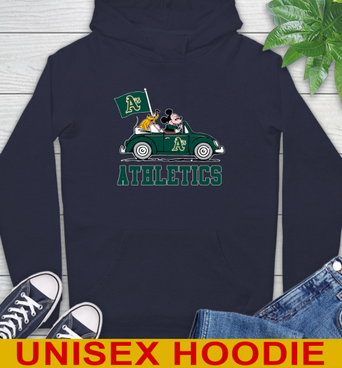 MLB Baseball Oakland Athletics Pluto Mickey Driving Disney Shirt Hoodie 4