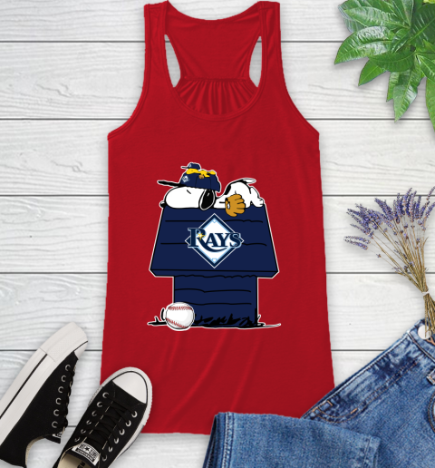MLB Tampa Bay Rays Snoopy Woodstock The Peanuts Movie Baseball T Shirt Racerback Tank 6